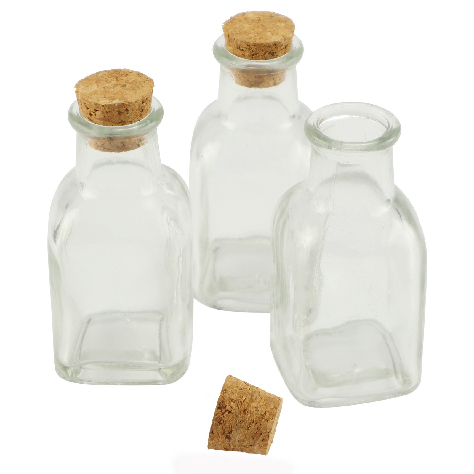 slide 2 of 8, Favor Jars With Cork Stoppers By Celebrate It, jars are 3.75 in tall and hold 2 oz