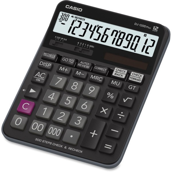 slide 2 of 2, Casio Check & Correct Desk Calculator - Black, Dj120D, 1.37 in x 5.51 in x 7.51 in