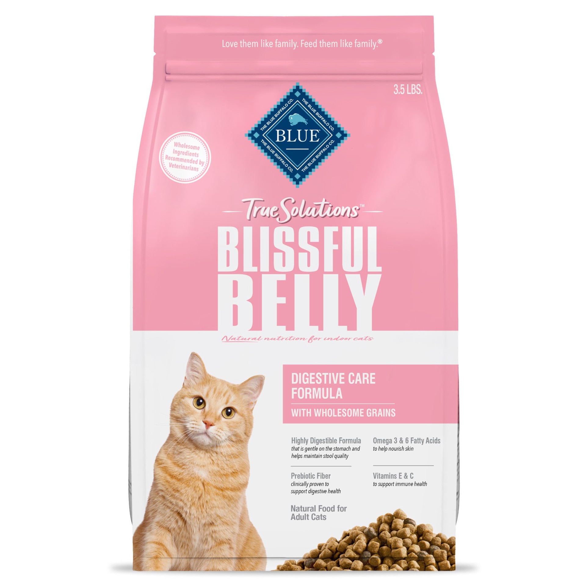 slide 1 of 1, Blue Buffalo BLUE True Solutions Blissful Belly Digestive Care Adult Cat, 3.5 lb