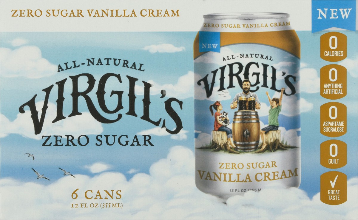 slide 5 of 13, Virgil's Virgils Zero Sugar Cream Soda - 12 fl oz, 12 fl oz