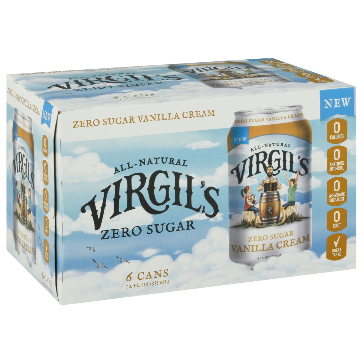 slide 7 of 13, Virgil's Virgils Zero Sugar Cream Soda - 12 fl oz, 12 fl oz