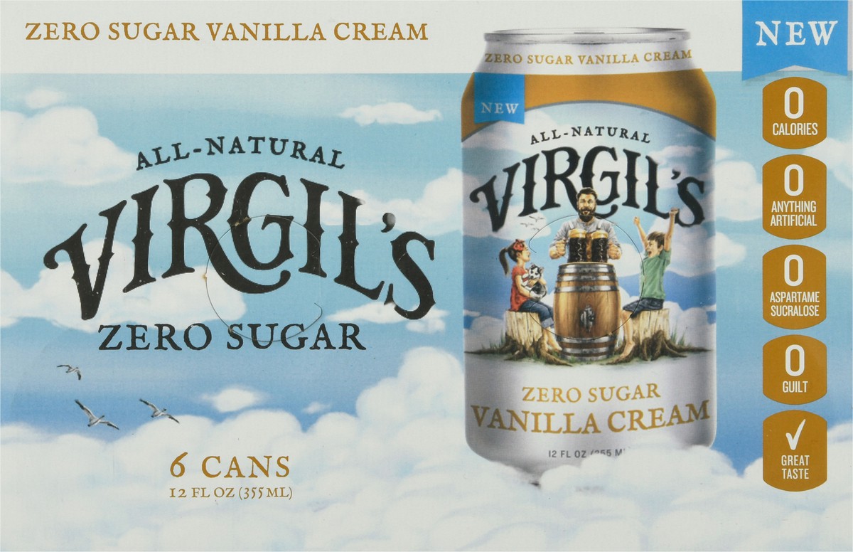 slide 12 of 13, Virgil's Virgils Zero Sugar Cream Soda - 12 fl oz, 12 fl oz