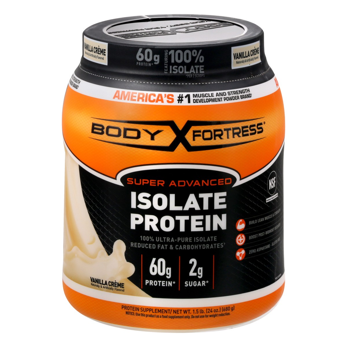 slide 1 of 1, Body Fortress Super Advanced 100% Protein Isolate, Vanilla, 1.33 lb