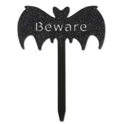 Black Metal "beware" Bat Stake