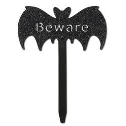 Black Metal "beware" Bat Stake