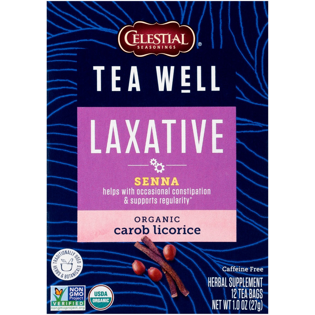 slide 4 of 8, Celestial Seasonings Carob Licorice Tea Well Laxative, 12 ct