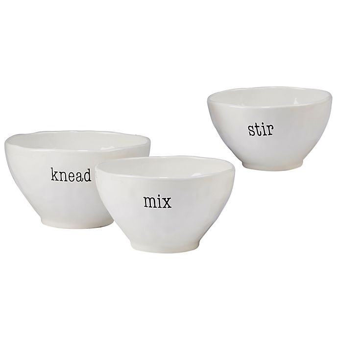 slide 1 of 1, Certified International Just Words Mixing Bowl Set - White, 3 ct