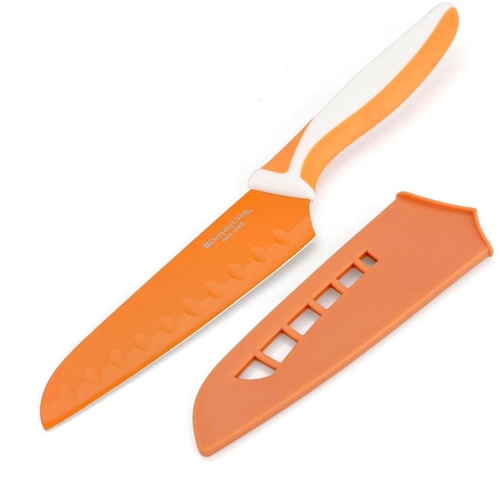 slide 1 of 1, Everyday Living Nonstick Santoku Knife - Orange, 5 in