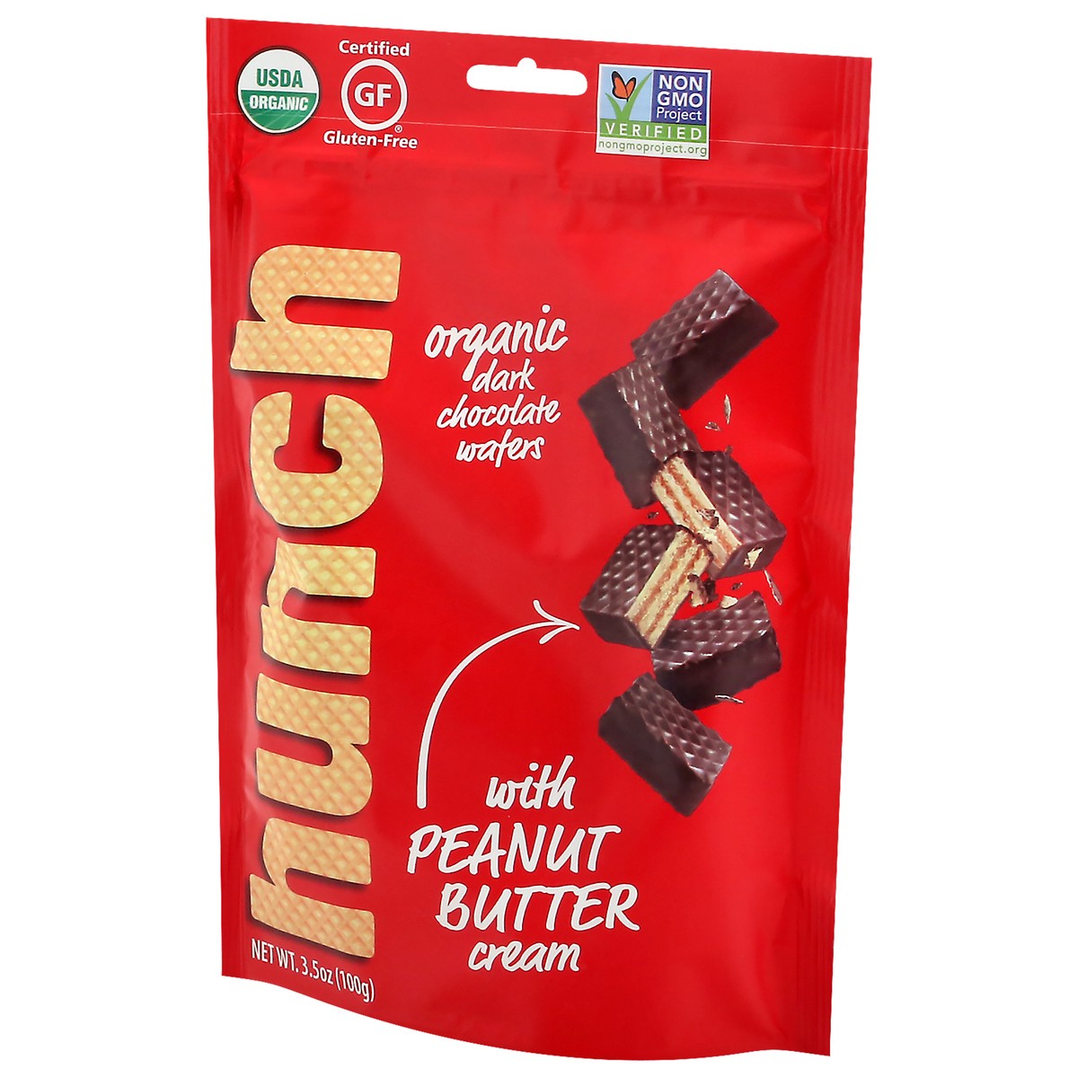 slide 7 of 12, Hunch Organic with Peanut Butter Cream Dark Chocolate Wafers 3.5 oz, 3.5 oz