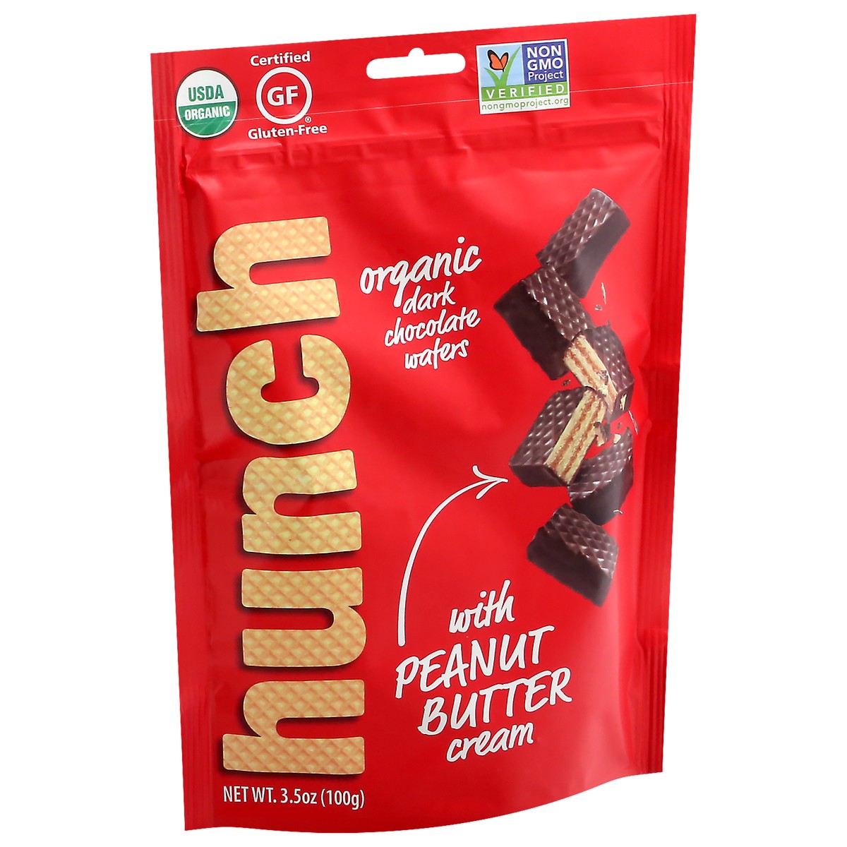 slide 4 of 12, Hunch Organic with Peanut Butter Cream Dark Chocolate Wafers 3.5 oz, 3.5 oz