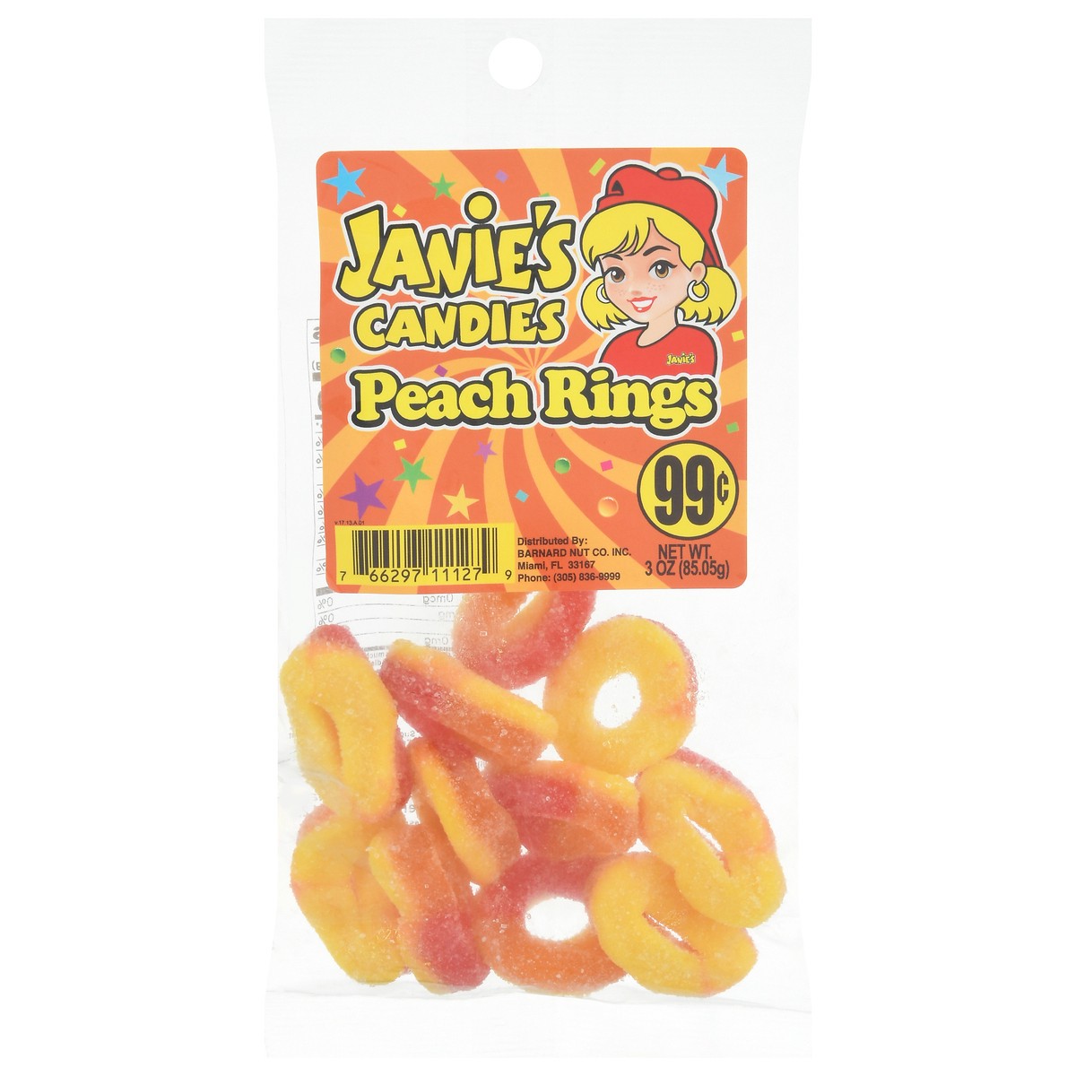 slide 3 of 14, Janie's Candies Peach Rings Candy 3 oz, 1 ct