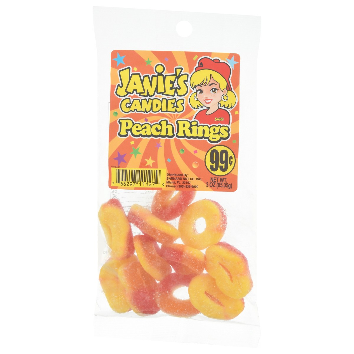 slide 5 of 14, Janie's Candies Peach Rings Candy 3 oz, 1 ct