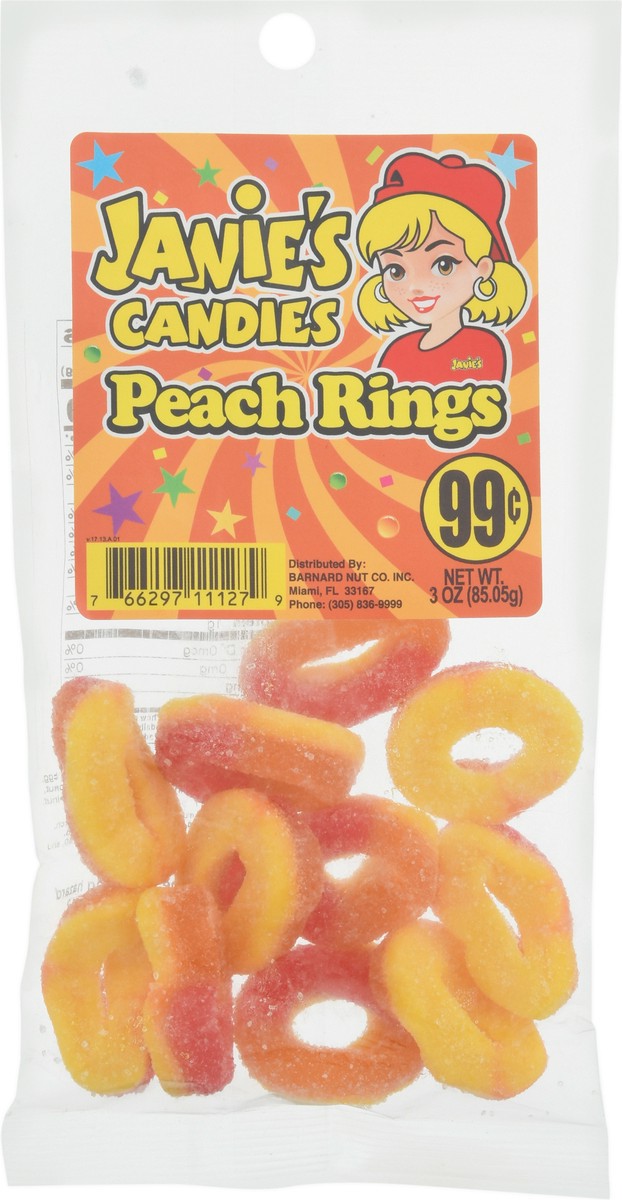 slide 7 of 14, Janie's Candies Peach Rings Candy 3 oz, 1 ct