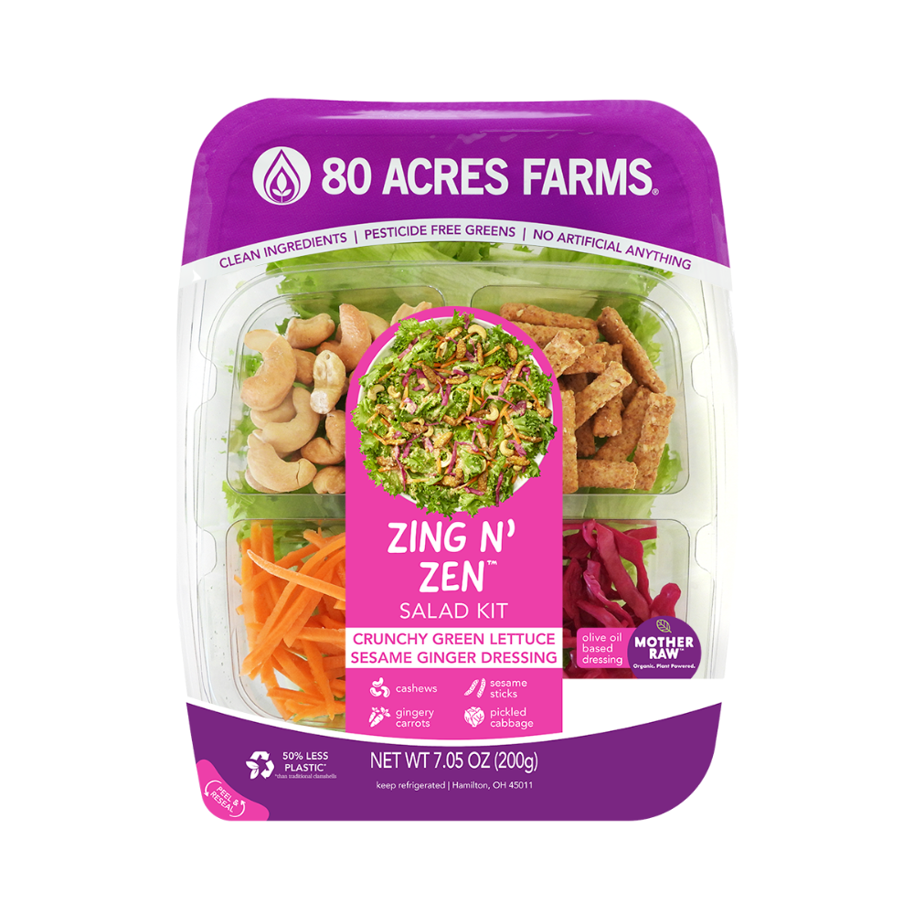 slide 1 of 1, 80 Acres Farms Zing N' Zen Salad Kit, 7.05 oz