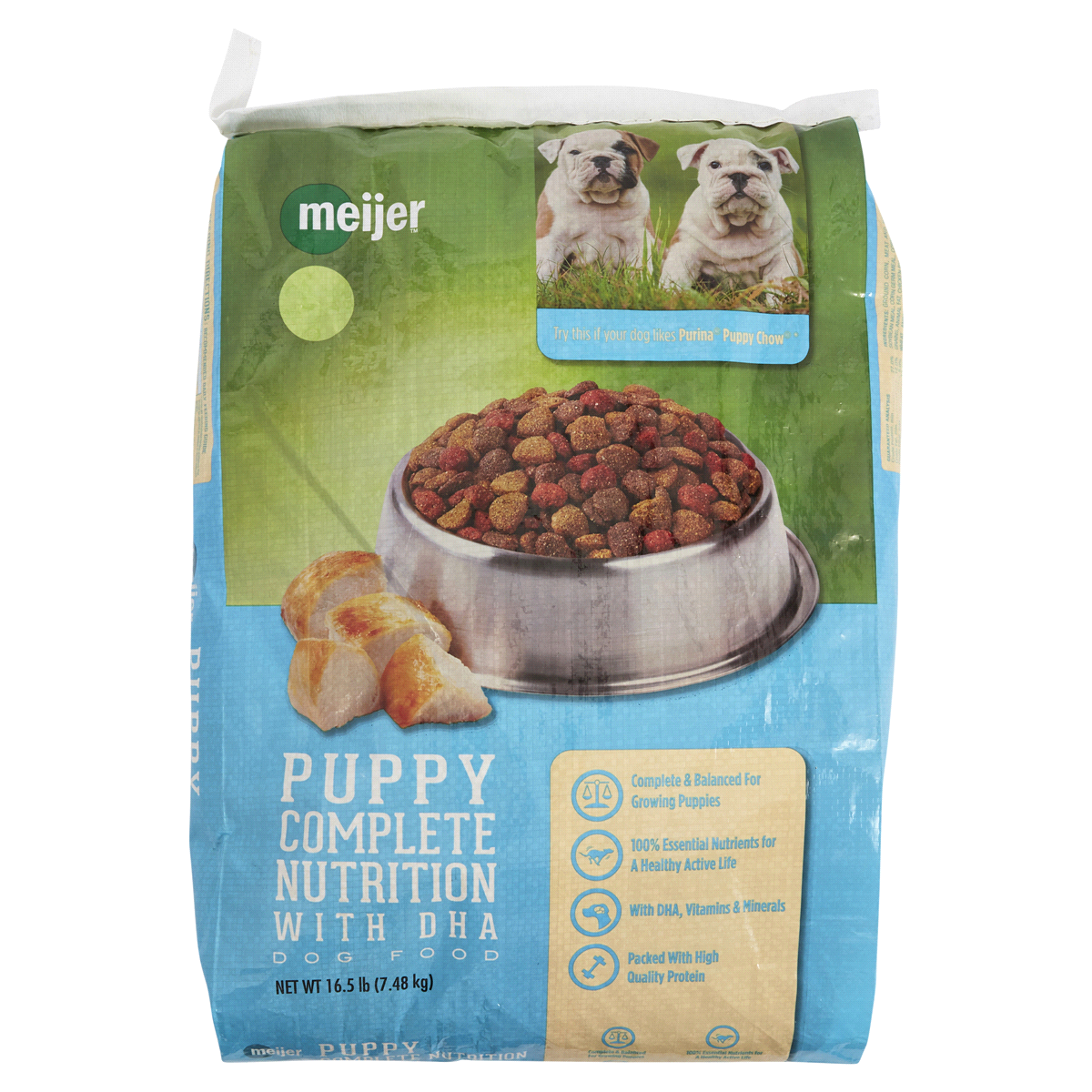 slide 1 of 1, Meijer Dry Puppy Food, Complete Nutrition with DHA, 16.5 lb