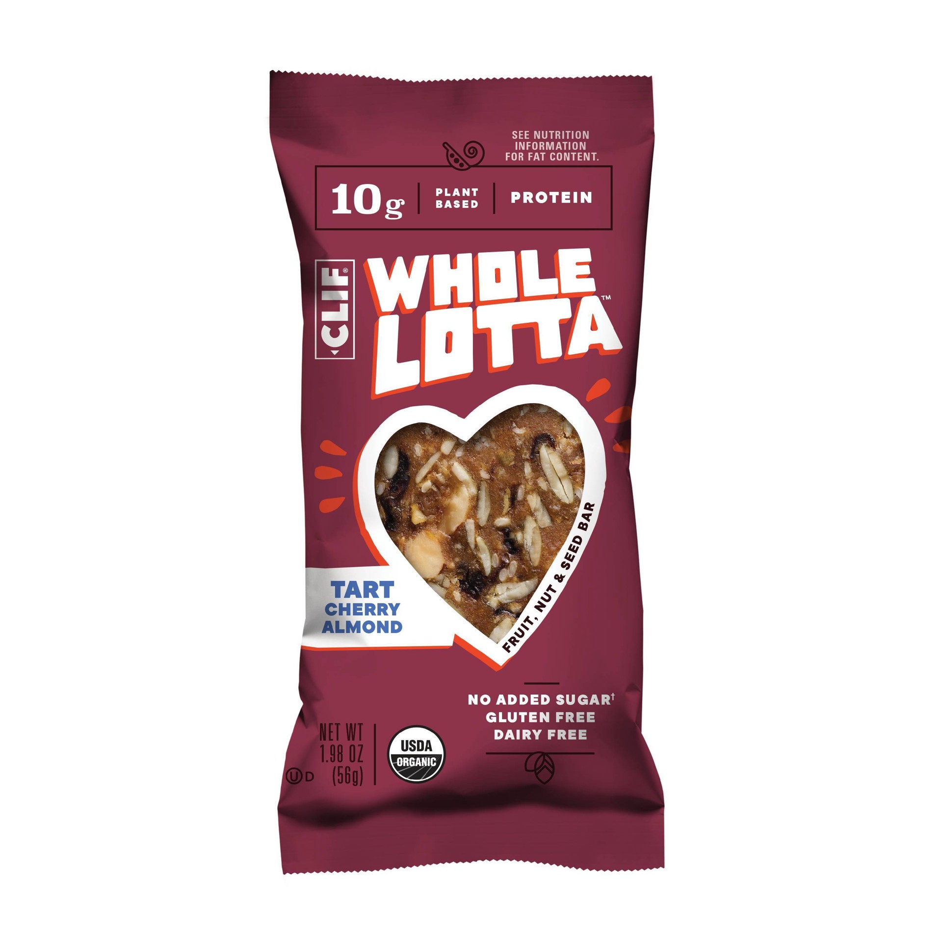 slide 1 of 8, CLIF Whole Lotta Tart Cherry Almond Fruit, Nut & Seed Bar, 1.98 oz