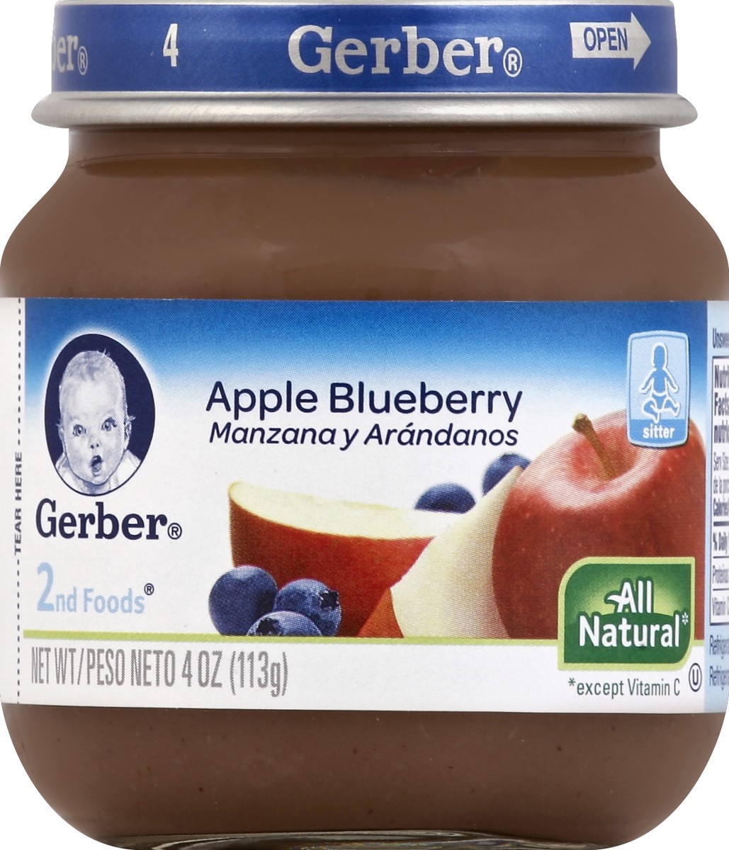 slide 2 of 2, Gerber Apple Blueberry, 4 oz