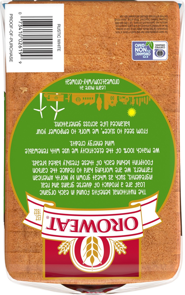 slide 3 of 7, Oroweat Organic Rustic White Bread, Non-GMO Organic Bread, 27 ounce, 765 g