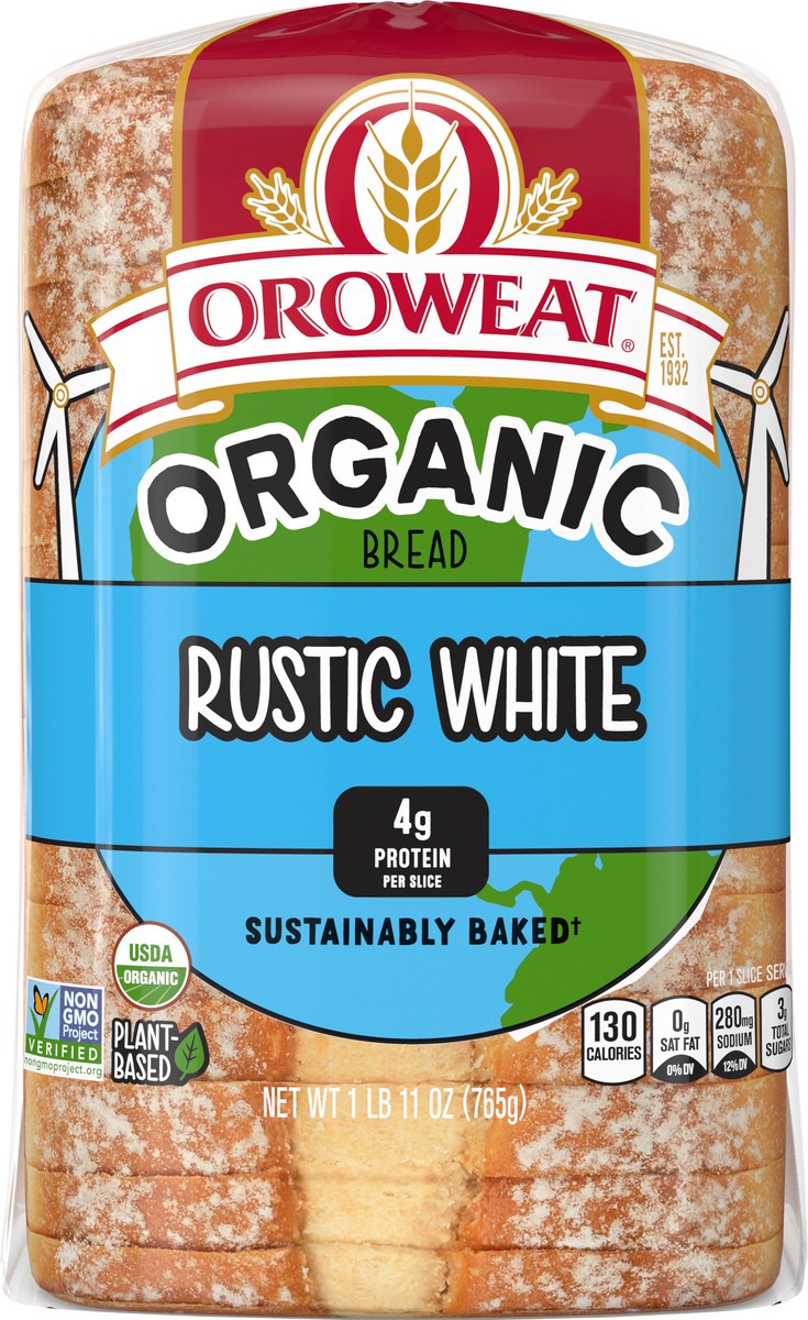 slide 4 of 7, Oroweat Organic Rustic White Bread, Non-GMO Organic Bread, 27 ounce, 765 g