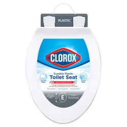 Clorox Antimicrobial Elongated Plastic Beveled Toilet Seat