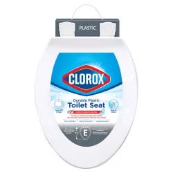 Clorox Antimicrobial Elongated Plastic Beveled Toilet Seat
