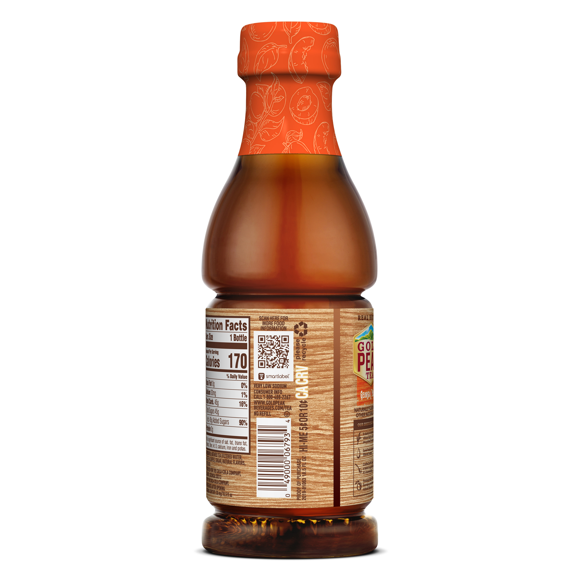 slide 5 of 5, Gold Peak Georgia Peach Tea Bottle, 18.5 fl oz, 18.50 fl oz