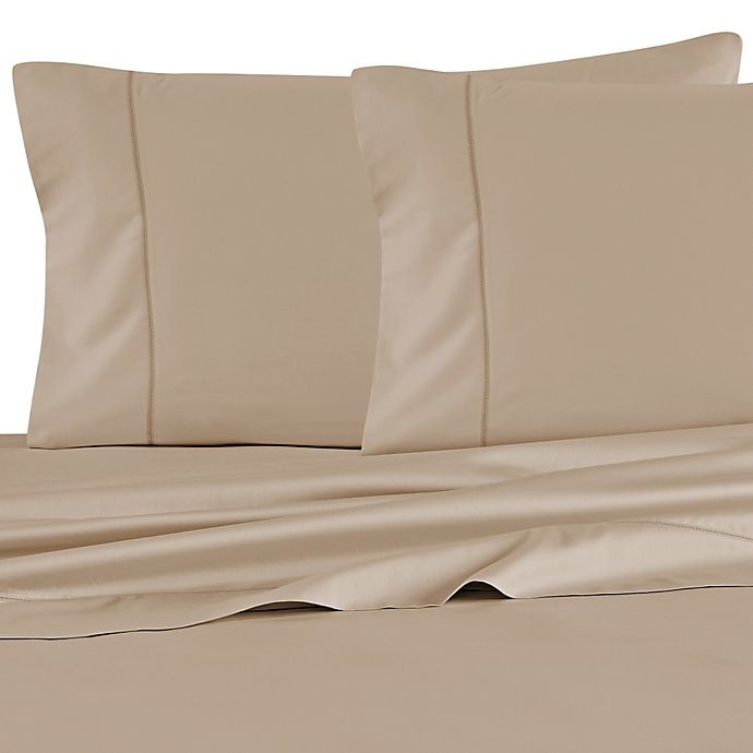 slide 1 of 1, Barbara Barry Feather Stitch Standard Pillowcases - Sand, 2 ct