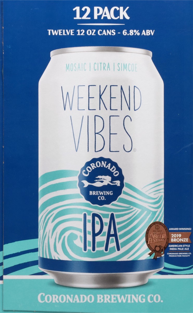 slide 5 of 10, Coronado Brewing Co. India Pale Ale Weekend Vibes Beer 12 - 12 oz Cans, 12 ct