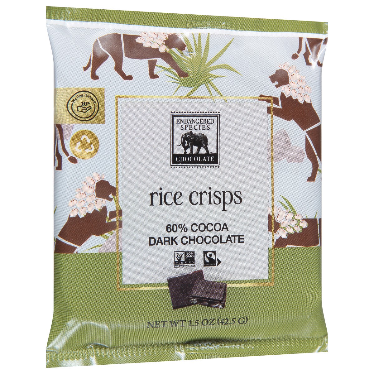 slide 2 of 9, Endangered Species Rice Crisp & Dark Chocolate, 1.5 oz