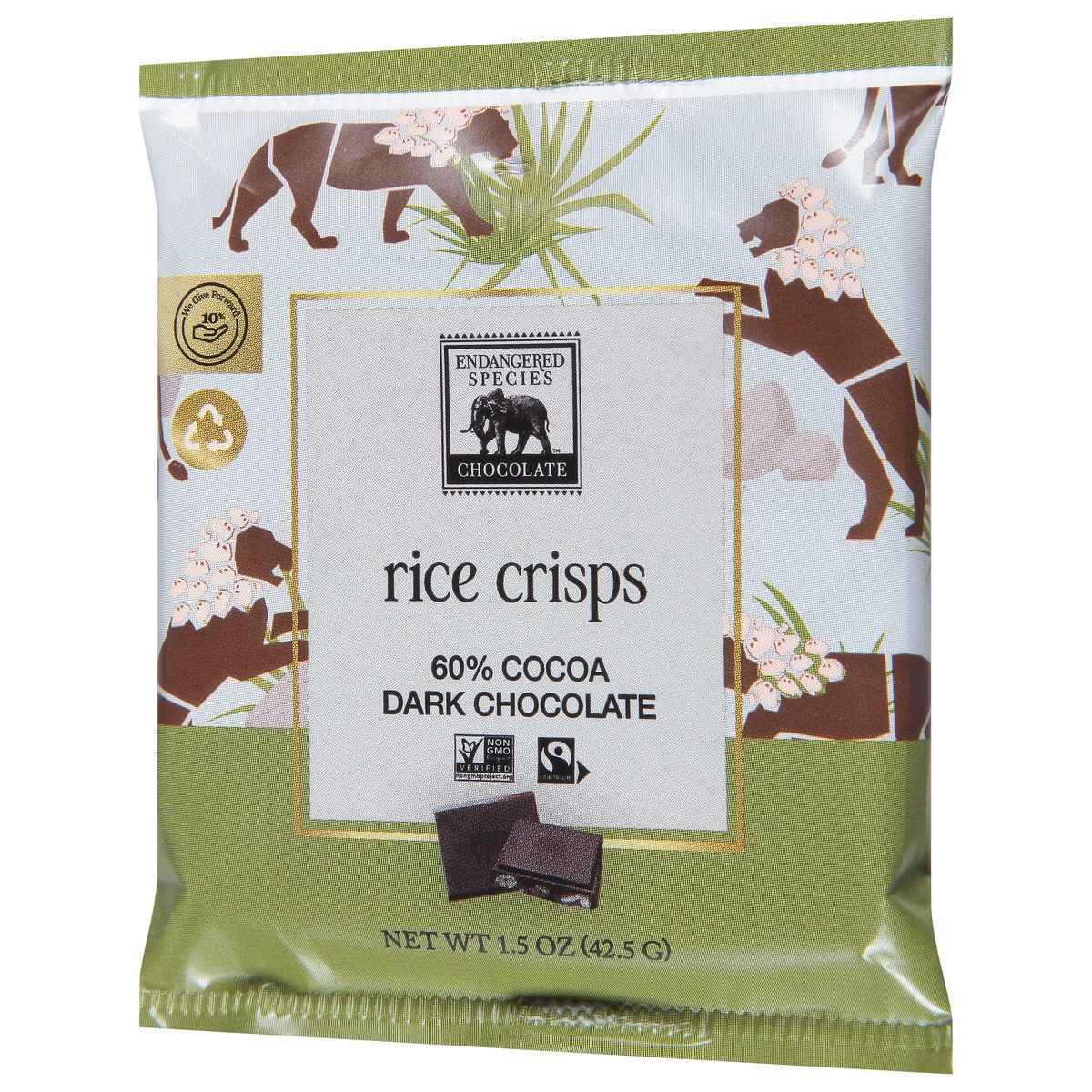 slide 3 of 9, Endangered Species Rice Crisp & Dark Chocolate, 1.5 oz