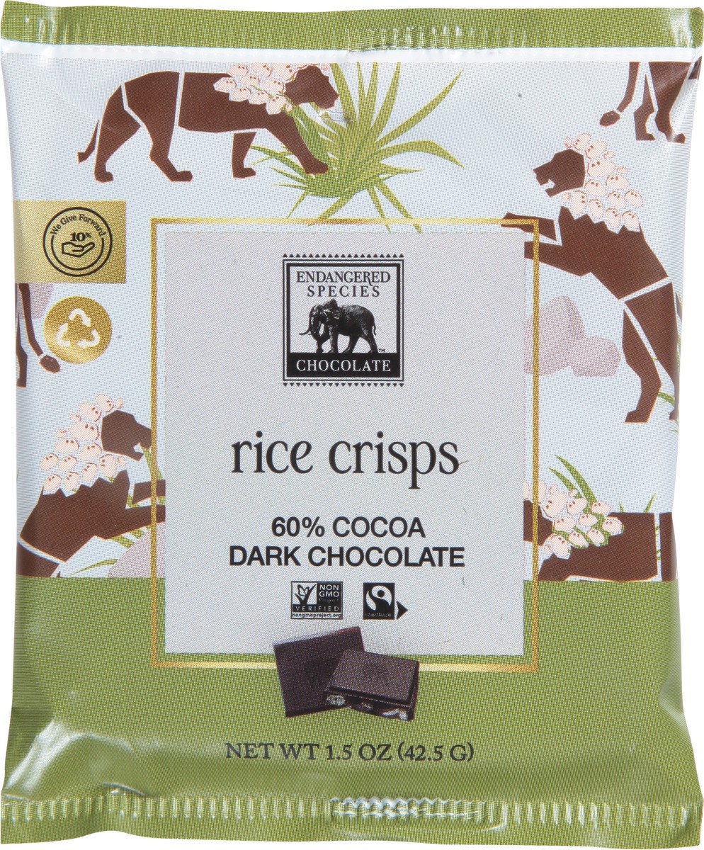 slide 6 of 9, Endangered Species Rice Crisp & Dark Chocolate, 1.5 oz