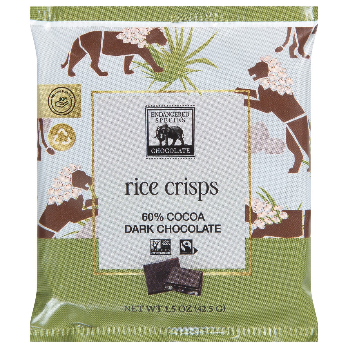 slide 1 of 9, Endangered Species Rice Crisp & Dark Chocolate, 1.5 oz