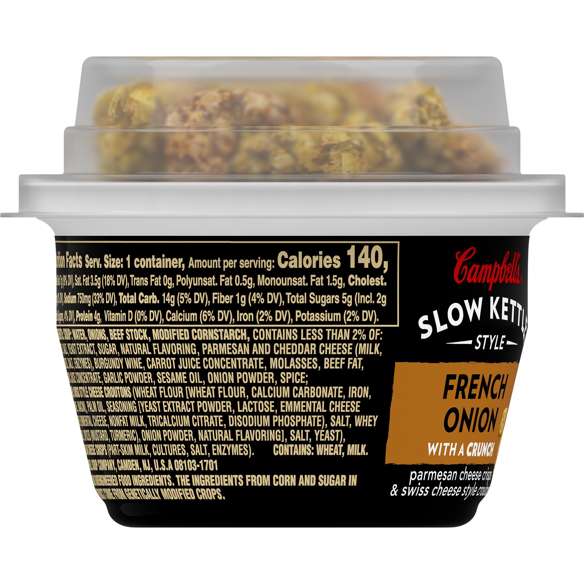 slide 4 of 5, Campbell's Slow Kettle Style French Onion Soup With A Crunch, 7 Ounce Microwavable Cup, 7.44 oz