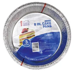 Weis Quality Round Cake Pan 8" 3 pk Foilware