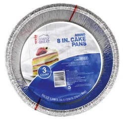 Weis Quality Round Cake Pan 8" 3 pk Foilware