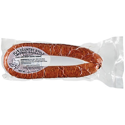 slide 1 of 1, EJ's Country Style Ring Sausage, per lb
