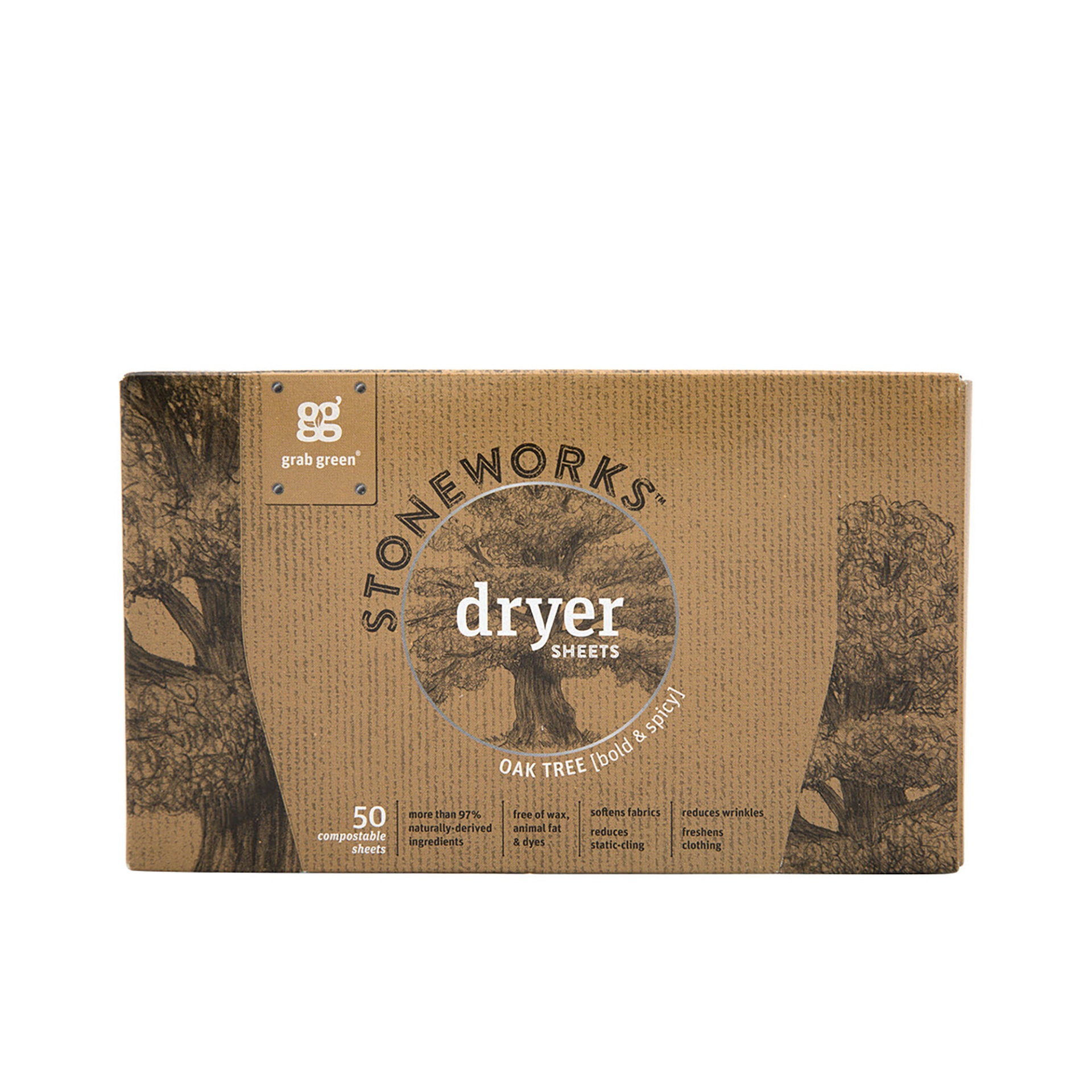 slide 1 of 1, Grab Green Stoneworks Dryer Sheets - Oak Tree, 50 ct