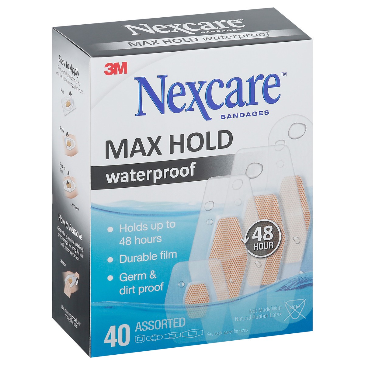 slide 2 of 9, Nexcare Assorted Max Hold Waterproof Bandages 40 Bandages 40 ea, 40 ct