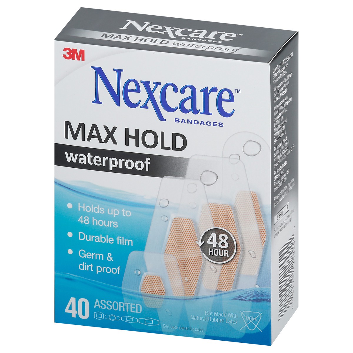 slide 5 of 9, Nexcare Assorted Max Hold Waterproof Bandages 40 Bandages 40 ea, 40 ct
