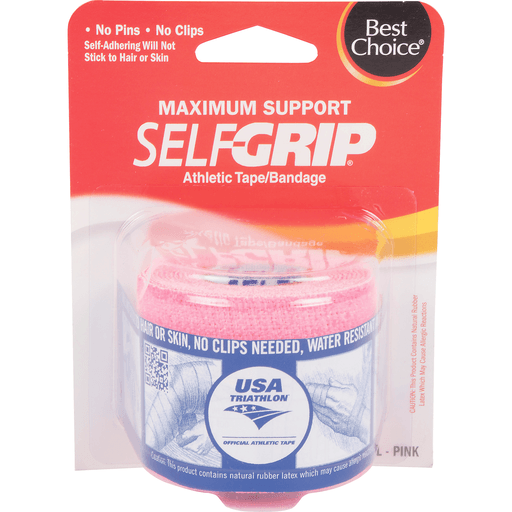 slide 1 of 1, Best Choice Maximum Support Self Grip Athletic Tape Pink, 1 ct