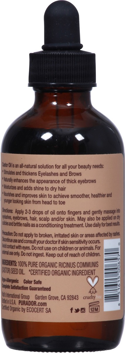 slide 8 of 9, Pura D'Or Cold Pressed Organic Castor Oil, 4 oz