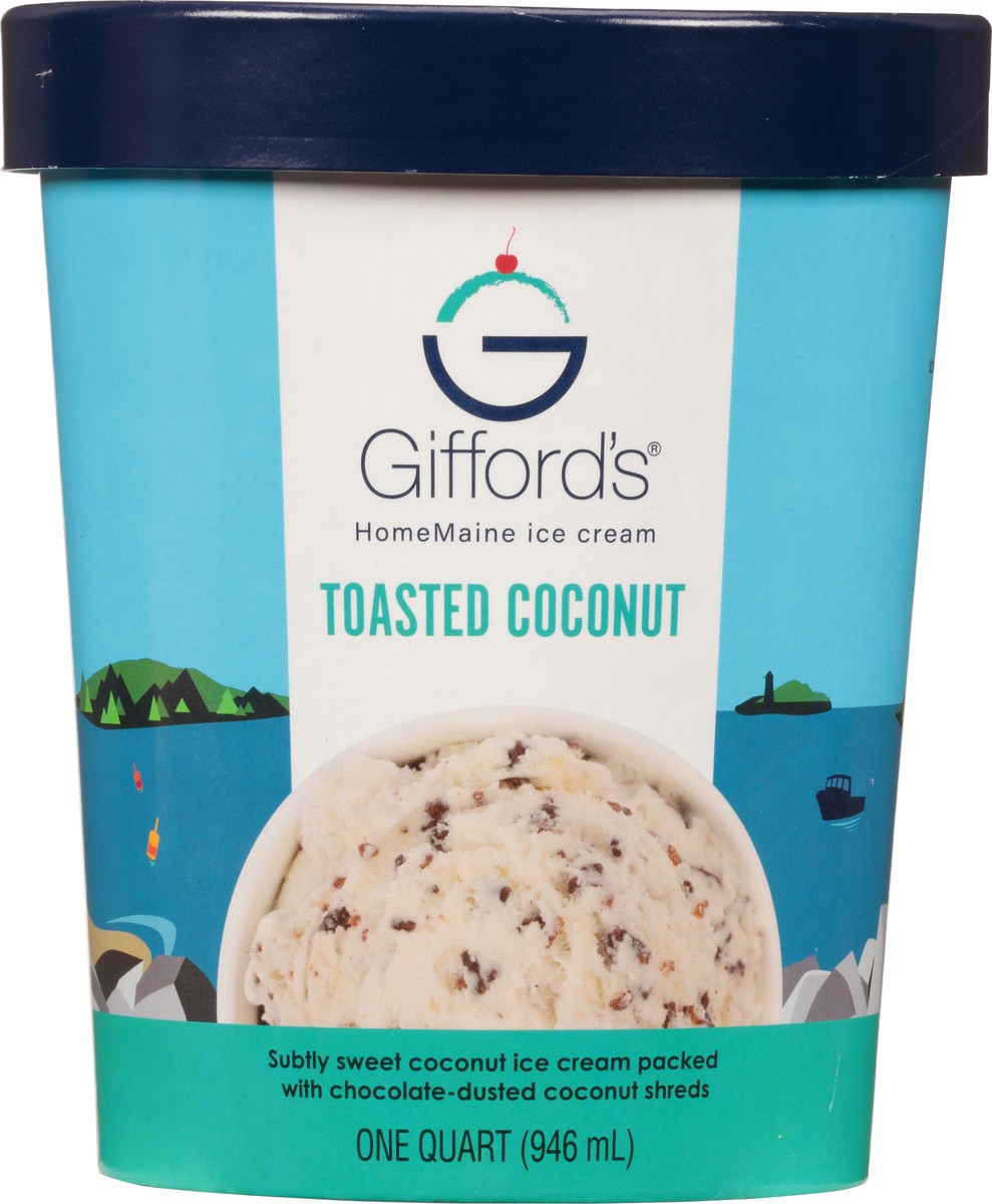 slide 4 of 9, Gifford's Homemaine Toasted Coconut Ice Cream 1 qt Cup\Tub, 1 qt