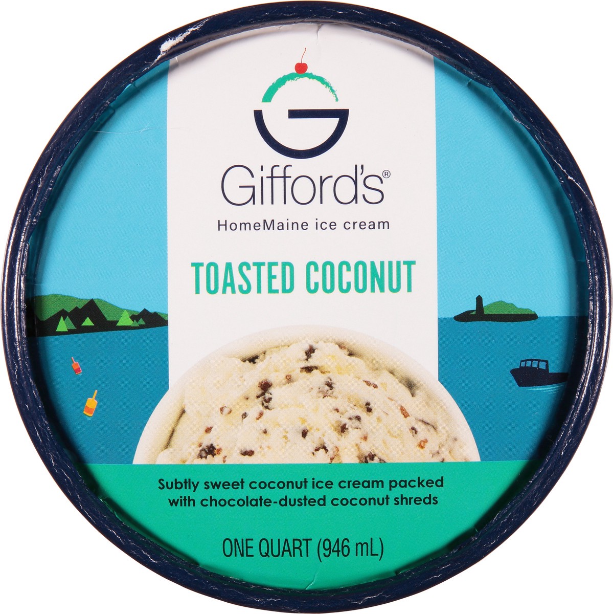 slide 8 of 9, Gifford's Homemaine Toasted Coconut Ice Cream 1 qt Cup\Tub, 1 qt