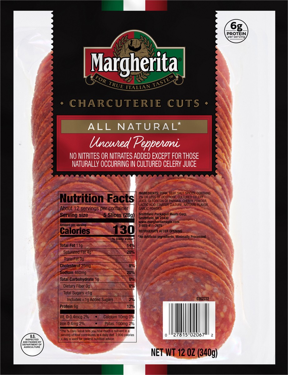 slide 6 of 7, Margherita Uncured Pepperoni Charcuterie Cuts 12 oz, 12 oz