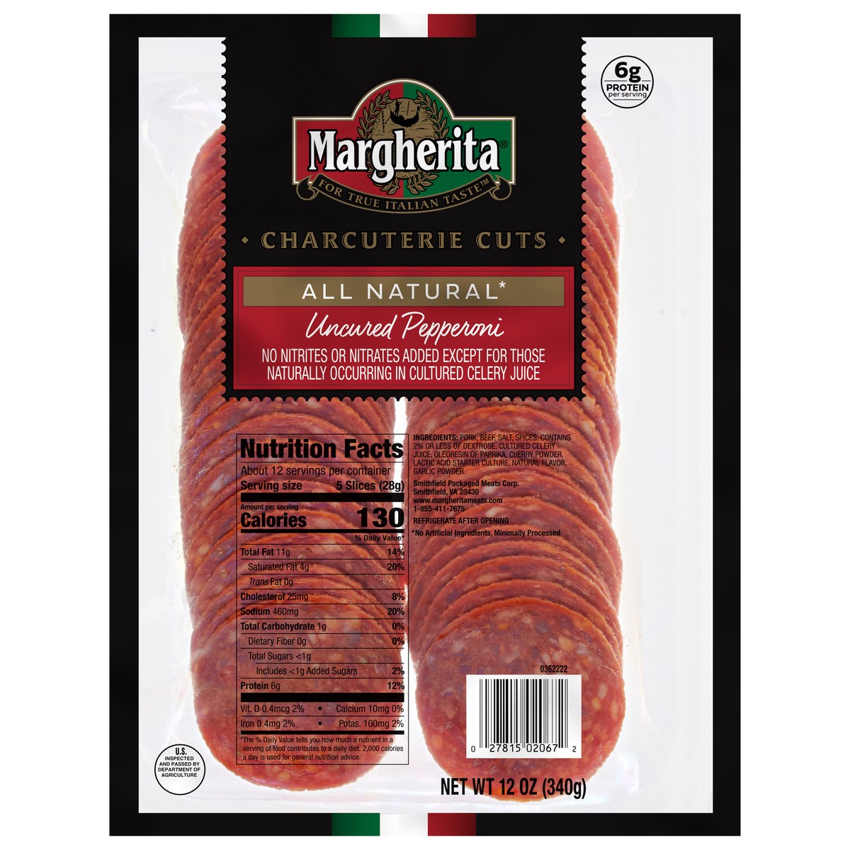 slide 5 of 7, Margherita Uncured Pepperoni Charcuterie Cuts 12 oz, 12 oz