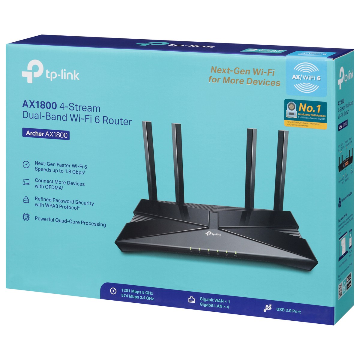 slide 6 of 11, TP-Link 4-Stream Archer AX1800 Dual-Band Wi-Fi 6 Router 1 ea, 1 ct