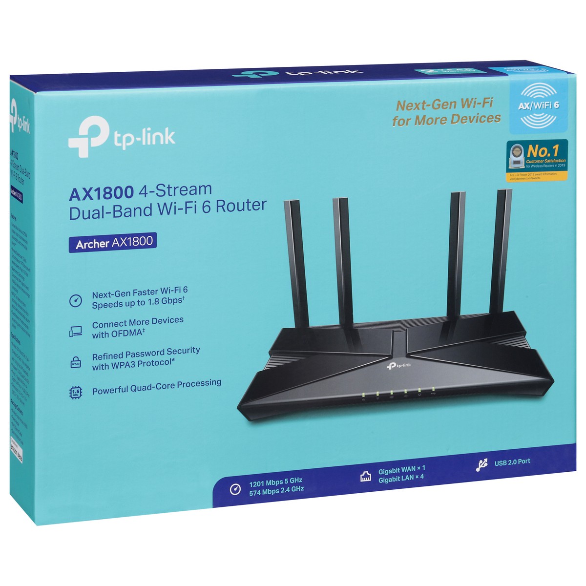 slide 4 of 11, TP-Link 4-Stream Archer AX1800 Dual-Band Wi-Fi 6 Router 1 ea, 1 ct