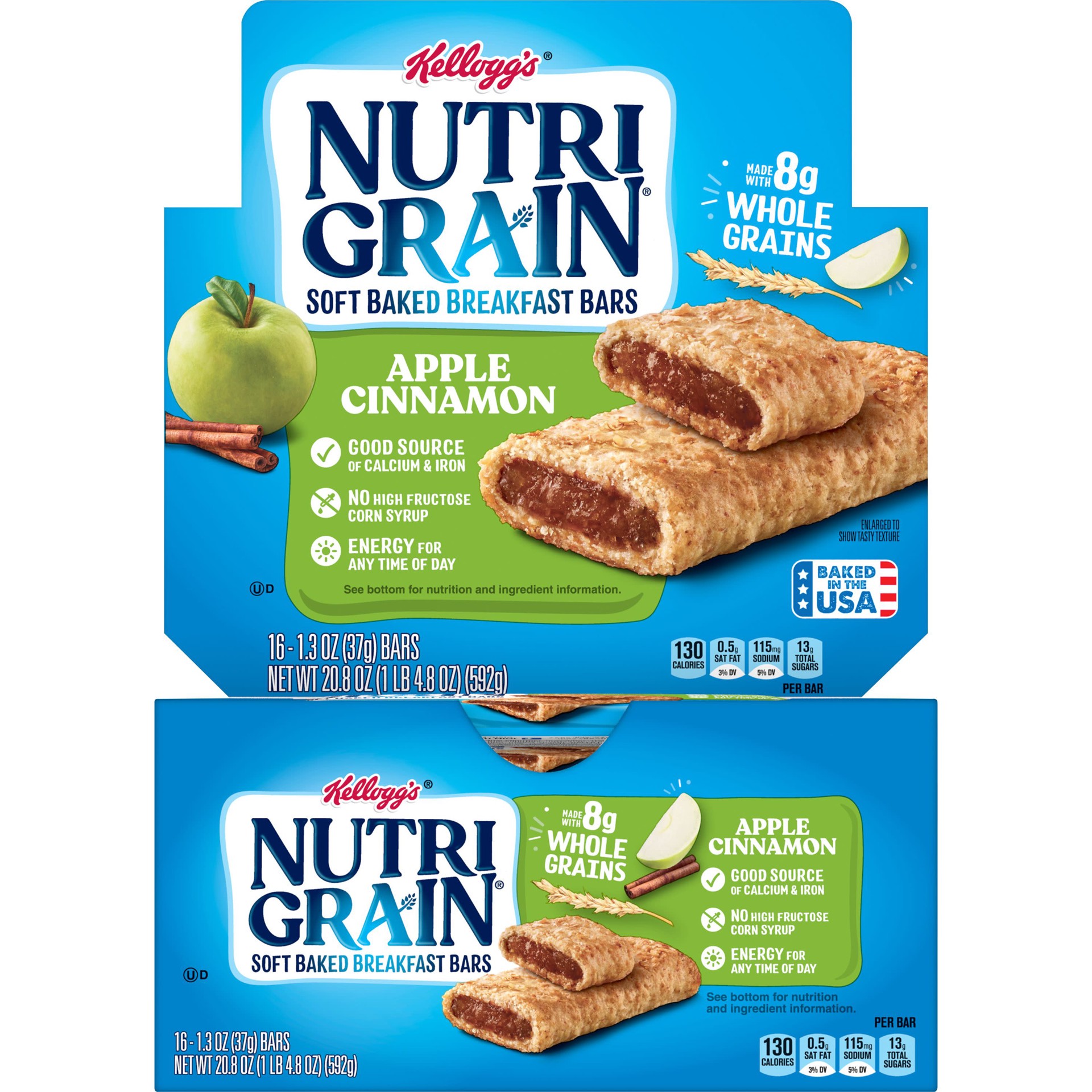 slide 1 of 5, Nutri-Grain Soft Baked Breakfast Bars, Apple Cinnamon, 20.8 oz, 16 Count, 20.8 oz