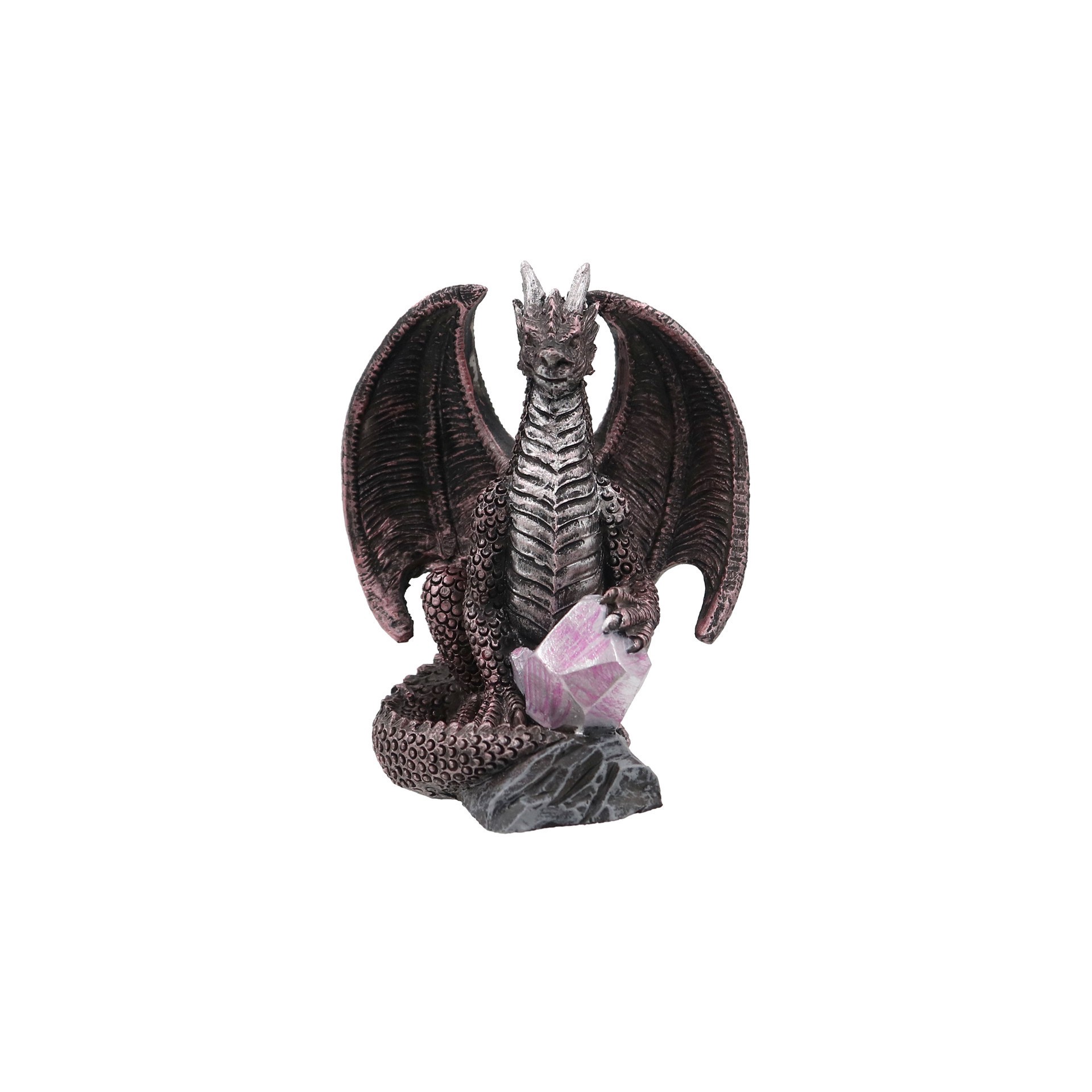 slide 5 of 5, Mini Pink & Black Dragon With Crystal By Ashland, 1.9 in x 2.9 in x 2.4 in