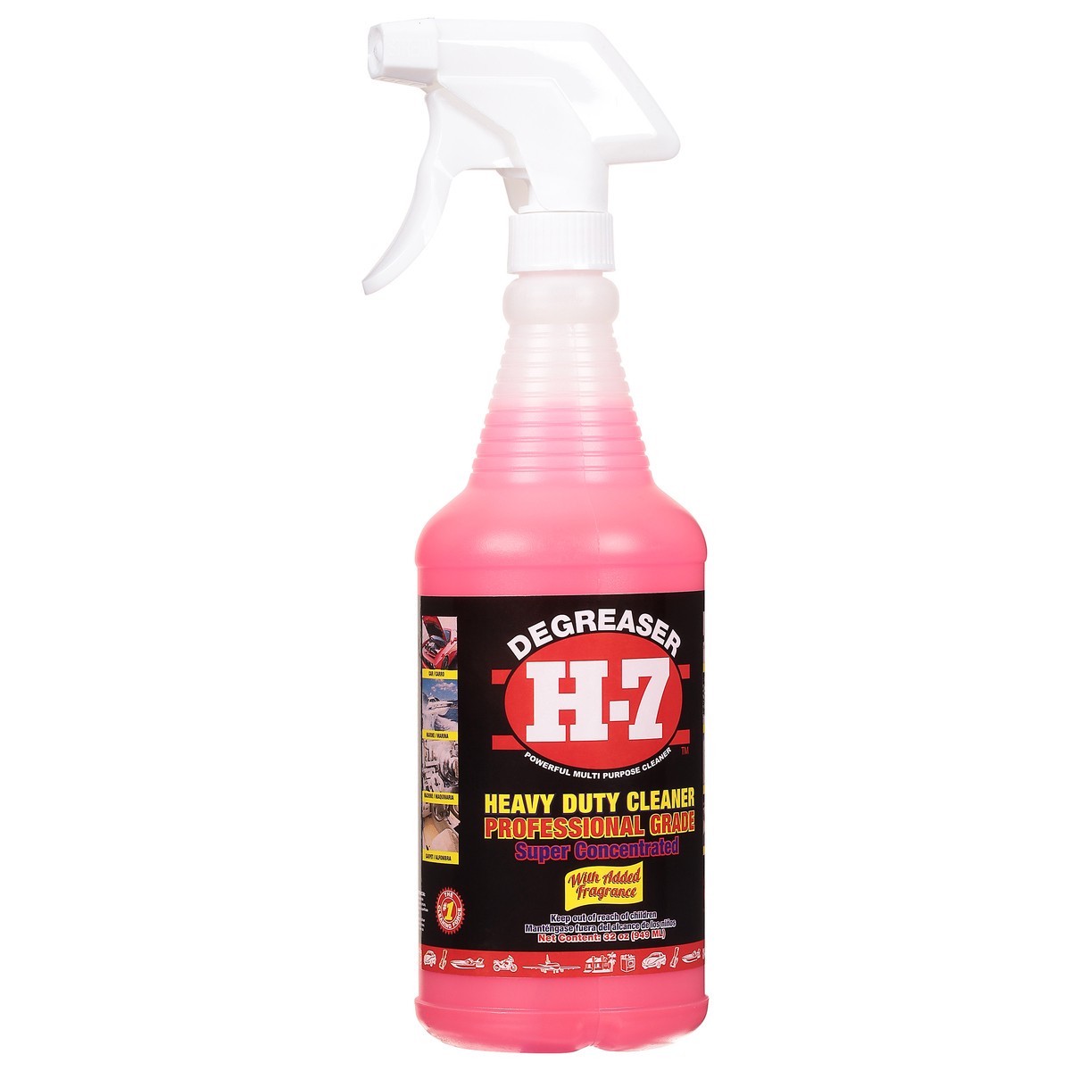 slide 6 of 10, H-7 Professional Grade Heavy Duty Cleaner & Degreaser 32 oz, 32 oz